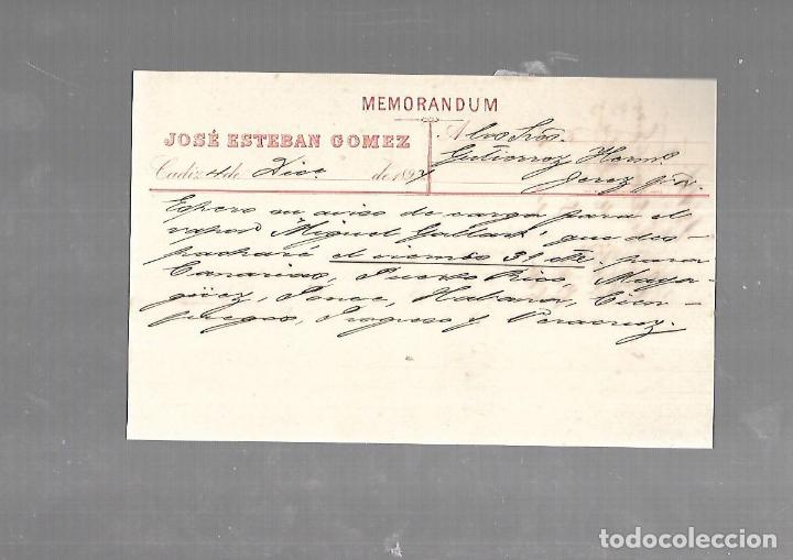 Old Documents: MEMORANDUM. JOSE ESTEBAN GOMEZ. CADIZ. 1894