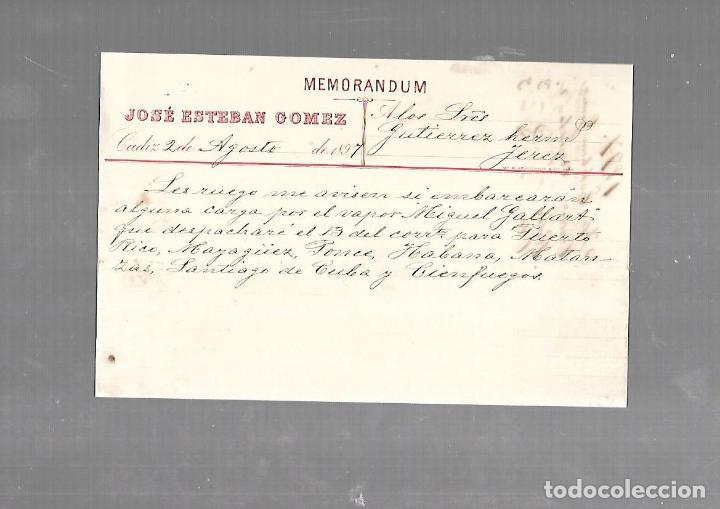 Old Documents: MEMORANDUM. JOSE ESTEBAN GOMEZ. CADIZ. 1894