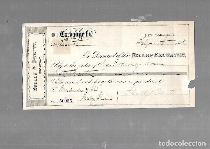 Documentos antiguos: LETRA DE CAMBIO. SCULLY & DEWITT. NEW YORK. 1898