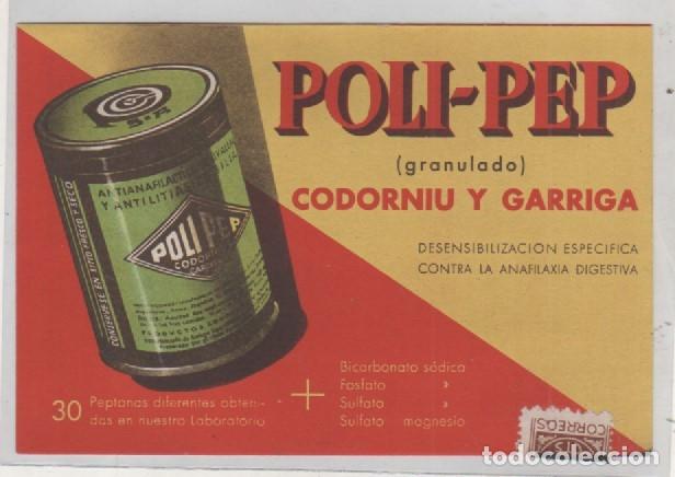 Documentos antiguos: Publicidad de farmacia impreso. Poli-pep granulado. Codorniu y Garriga