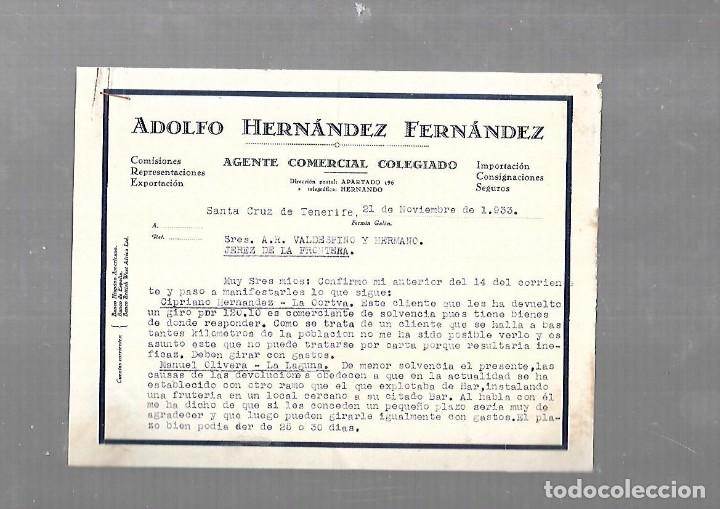 Documentos antiguos: MEMORANDUM. 3 PAGINAS ADOLFO HERNANDEZ FERNANDEZ. 1933. SANTA CRUZ DE TENERIFE