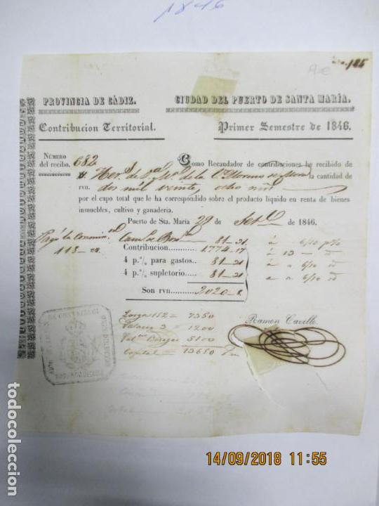 Documenti antichi: PROVINCIA DE C&Aacute;DIZ. CONTRIBUCI&Oacute;N TERRITORIAL. PUERTO DE SANTA MAR&Iacute;A. PRIMER SEMESTRE 1846.