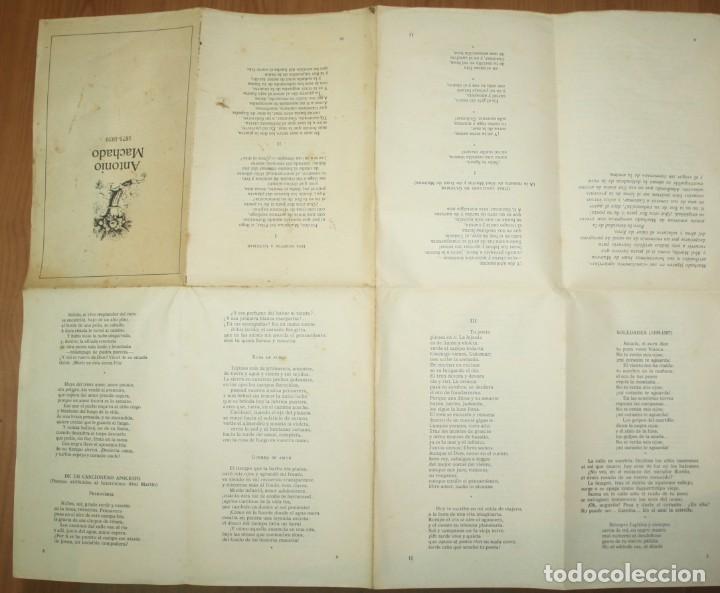 Documentos antiguos: Desplegable de Antonio Machado - Foto 2