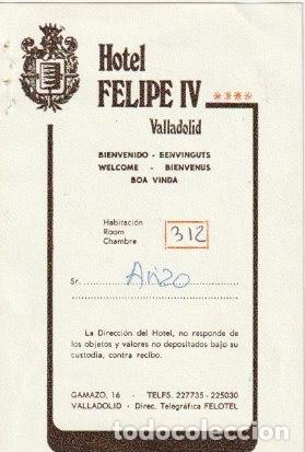 Tarjeta Hotel Felipe Iv Valladolid D 21 Comprar En Todocoleccion 135728947