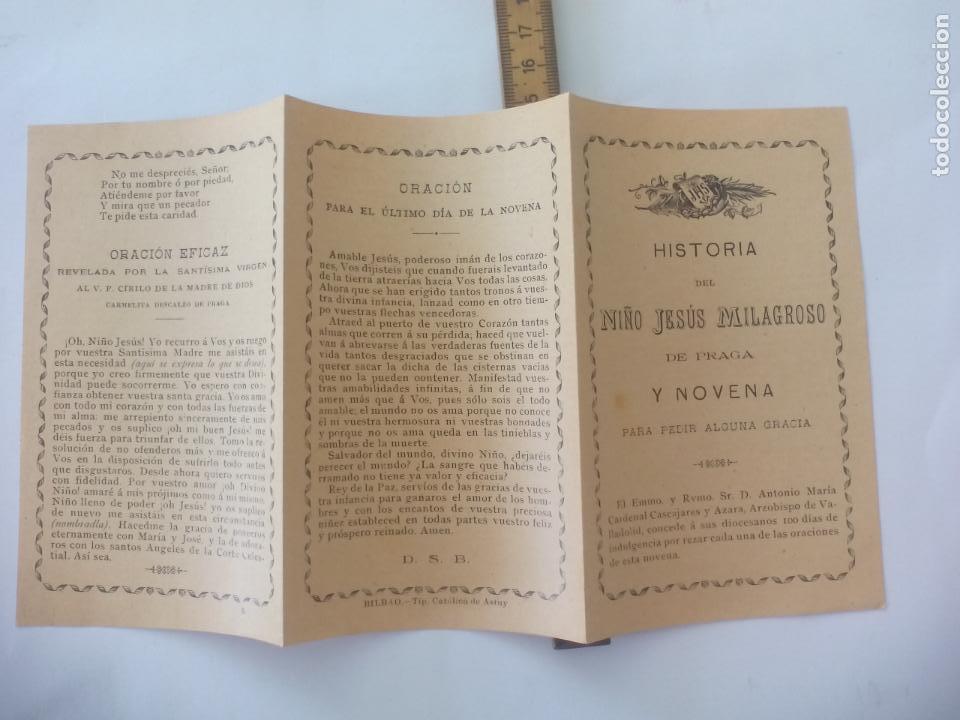 Documentos antiguos: HISTORIA DEL NI&Ntilde;O JESUS MILAGROSO DE PRAGA Y NOVENA PARA PEDIR ALGUNA GRACIA. BILBAO ASTUY TIP.