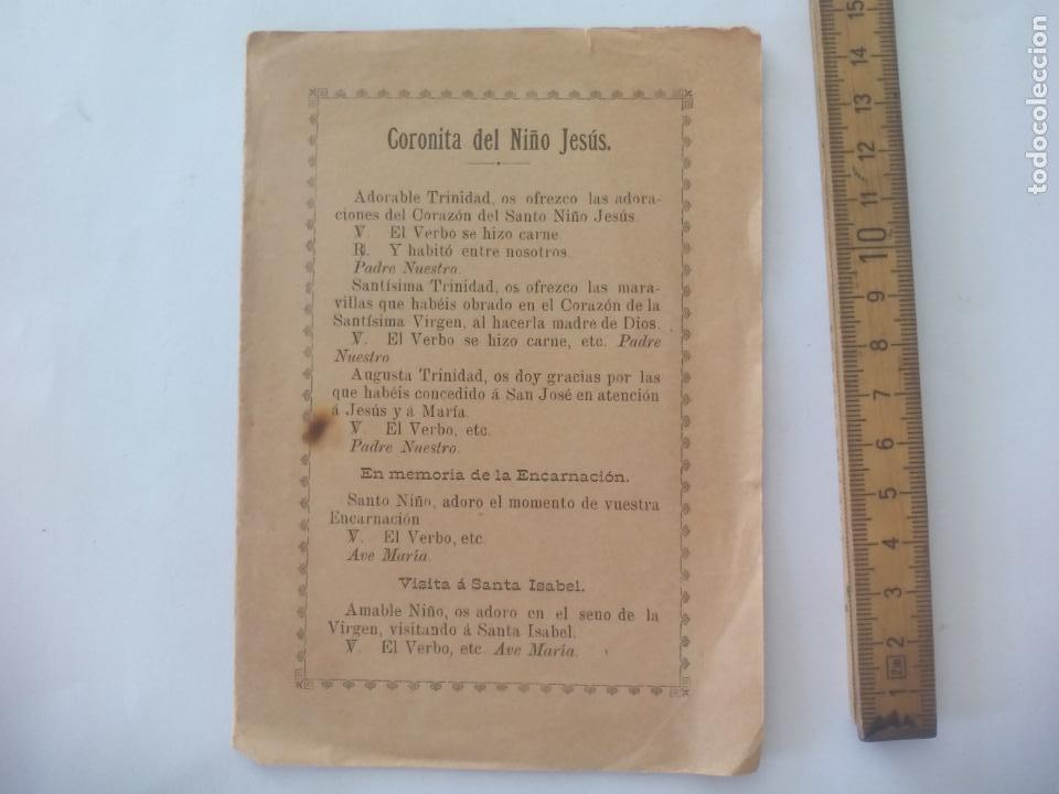 Documentos antiguos: CORONITA DEL NI&Ntilde;O JES&Uacute;S. TOLEDO IMPRENTA VIUDA E HIJOS DE J. RODRIGUEZ. 189?