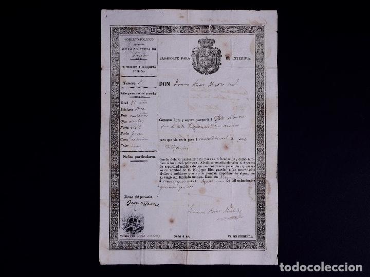 Documentos antiguos: PASAPORTE PARA INTERIOR DEL REINO A CATELLTERSOL 1847 - Foto 1