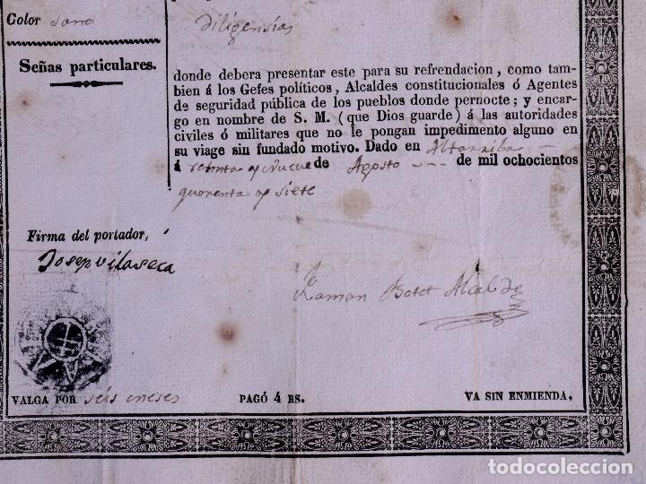 Documentos antiguos: PASAPORTE PARA INTERIOR DEL REINO A CATELLTERSOL 1847 - Foto 3