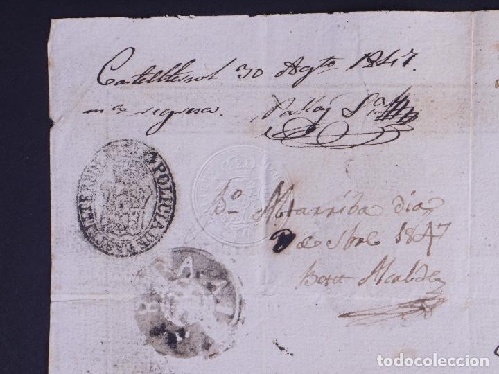 Documentos antiguos: PASAPORTE PARA INTERIOR DEL REINO A CATELLTERSOL 1847 - Foto 5