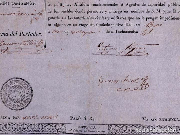 Documentos antiguos: PASAPORTE PARA INTERIOR DEL REINO A CASTELLTERSOL 1841 - Foto 3
