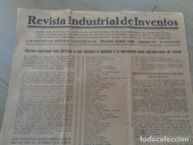 Documentos antiguos: BARCELONA. REVISTA INDUSTRIAL DE INVENTOS. LABORATORIOS QUIMICO INDUSTRIALES.