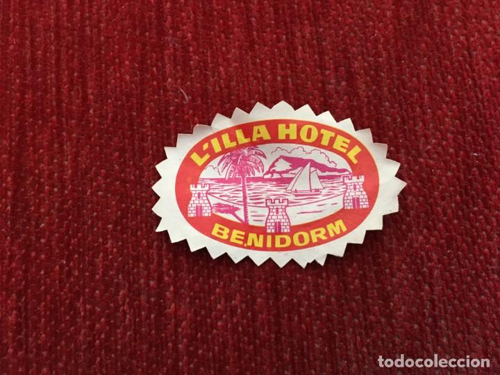 Documentos antiguos: R4579 PUBLICIDAD ETIQUETA LILLA HOTEL BENIDORM ALICANTE