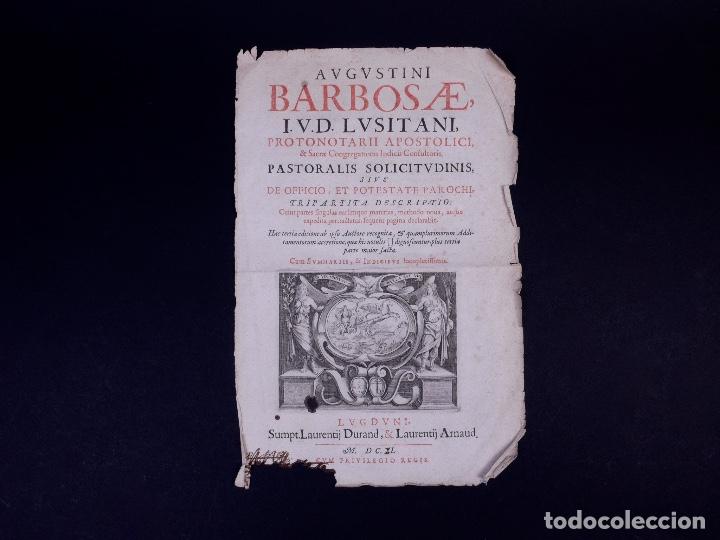 PORTADILLA LIBRO AUGUSTINI BARBOSAE 1640