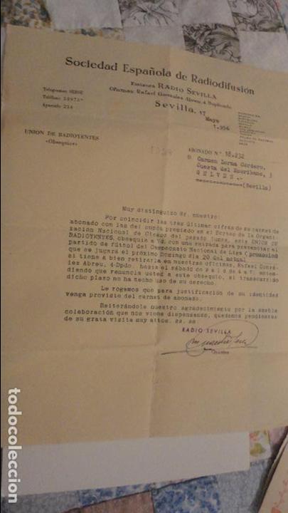Documentos antiguos: SOCIEDAD ESPA&Ntilde;OLA RADIODIFUSION.RADIO SEVILLA.PREMIO ONCE.CARMEN LERMA CORDERO.GELVES.SEVILLA 1956