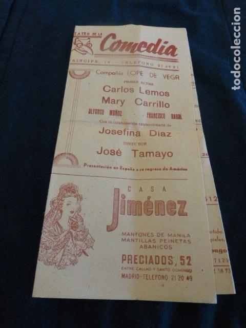Documentos antiguos: PROGRAMA TEATRO DE LA COMEDIA MADRID A&Ntilde;OS 50 - Foto 1