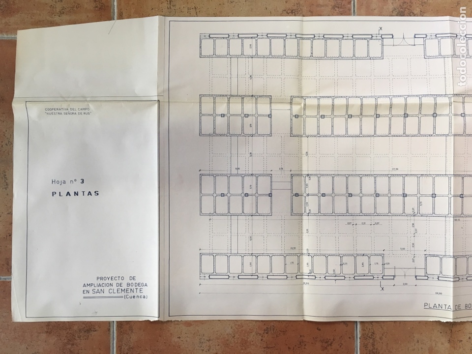 Old Documents: PLANO. PROYECTO AMPLIACI&Oacute;N BODEGA EN SAN CLEMENTE, CUENCA. MADRID, 1965.