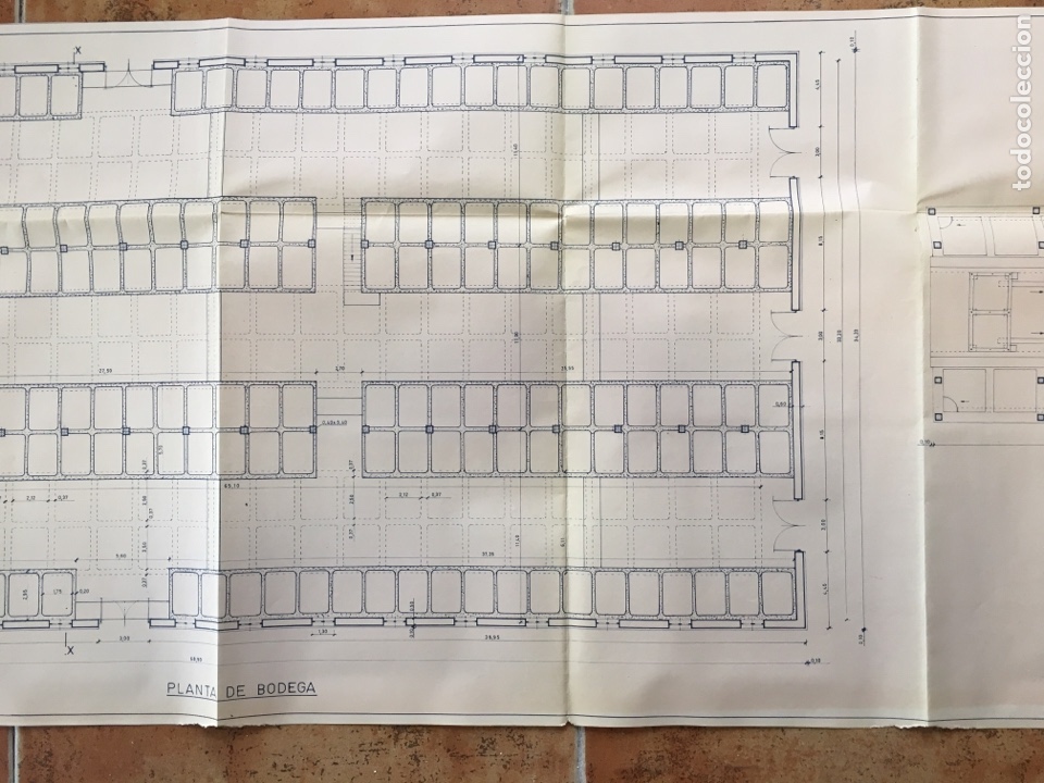 Documentos antiguos: PLANO. PROYECTO AMPLIACI&Oacute;N BODEGA EN SAN CLEMENTE, CUENCA. MADRID, 1965. - Foto 2
