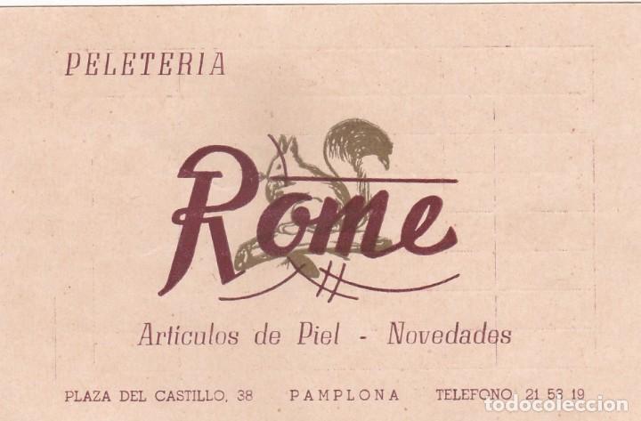 Documentos antiguos: TARJETA COMERCIAL DE VISITA. PELETERIA ROME (PAMPLONA)