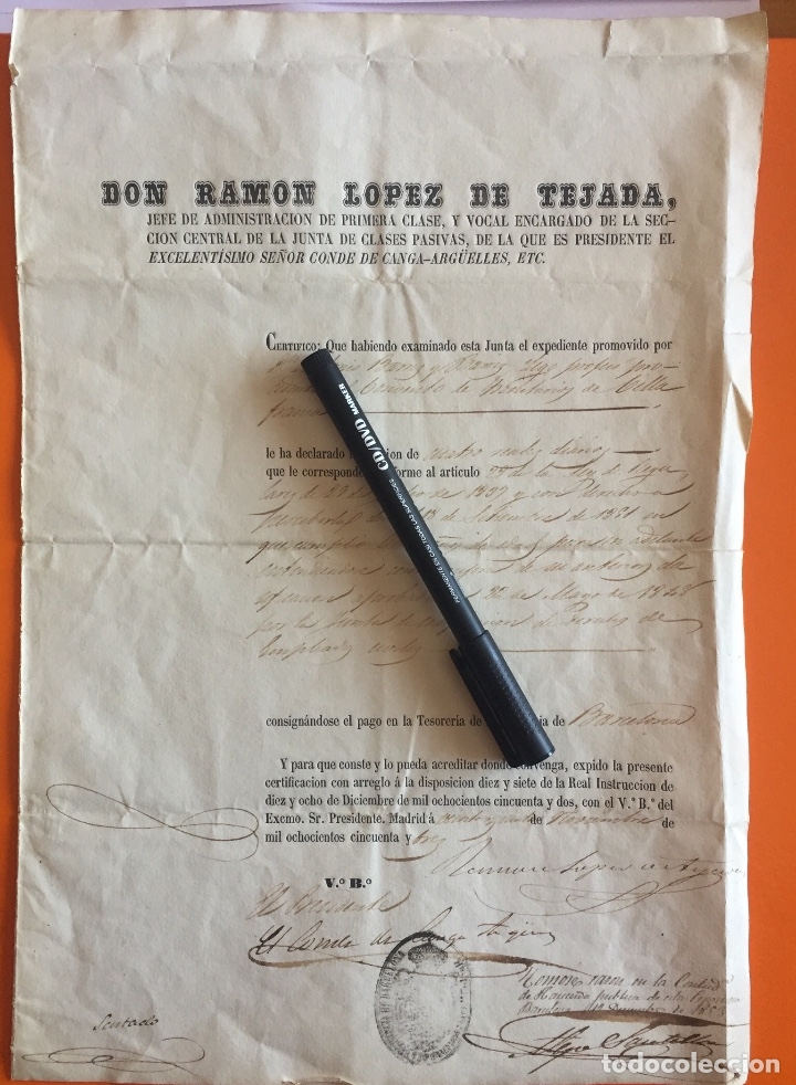 Documents Anciens: MADRID- JUNTA DE CLASES PASIVAS-  CONCESION PENSION-. CONVENTO TRINITARIOS- VILLAFRANCA- BARCELONA 1
