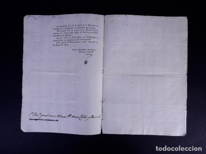 Documentos antiguos: REAL DECRETO DE JOSEF NAPOLE&Oacute;N. SEGOVIA 1809 - Foto 3