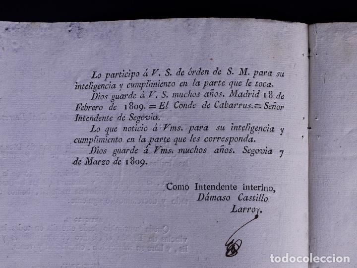 Documentos antiguos: REAL DECRETO DE JOSEF NAPOLE&Oacute;N. SEGOVIA 1809 - Foto 4