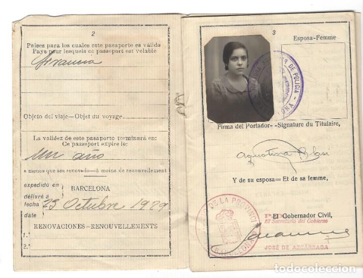 Documentos antiguos: PASAPORTE ESPA&Ntilde;OL DEL A&Ntilde;O 1929 - Foto 3