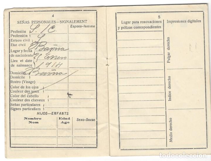 Documentos antiguos: PASAPORTE ESPA&Ntilde;OL DEL A&Ntilde;O 1929 - Foto 4
