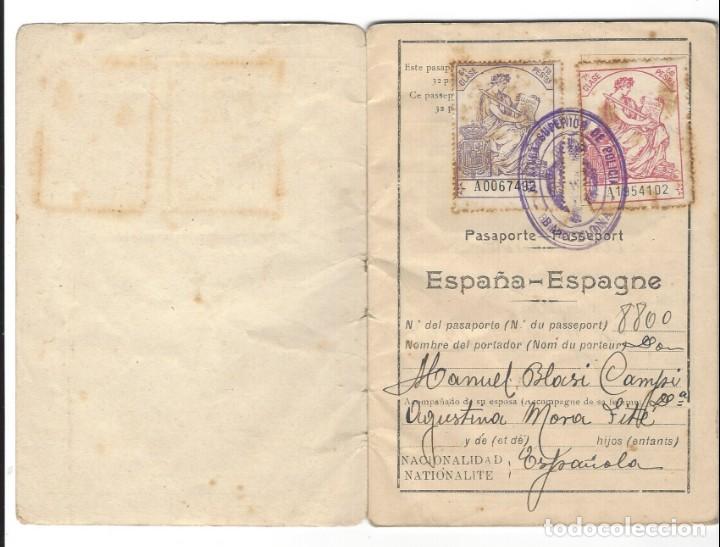 Documentos antiguos: PASAPORTE ESPA&Ntilde;OL DEL A&Ntilde;O 1927 - Foto 2