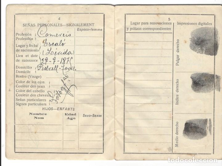 Documentos antiguos: PASAPORTE ESPA&Ntilde;OL DEL A&Ntilde;O 1927 - Foto 4