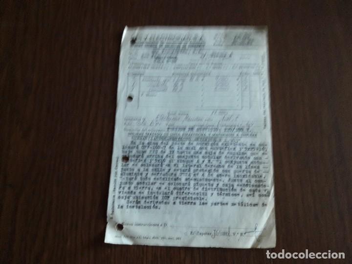 Documentos antiguos: documento antiguo, informe t&eacute;cnico de solicitud corriente Gas y Electricidad SA a&ntilde;o 1985