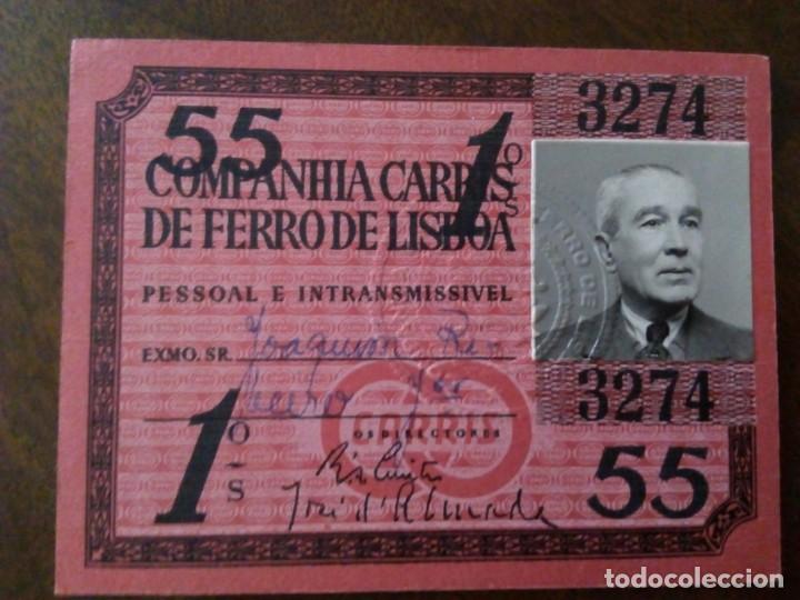Documentos antiguos: Carnet Ferrocarril a&ntilde;o 1955. Lisboa. - Foto 1