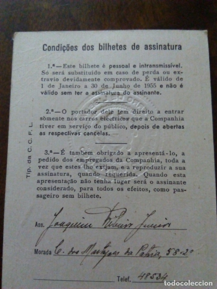 Documentos antiguos: Carnet Ferrocarril a&ntilde;o 1955. Lisboa. - Foto 3