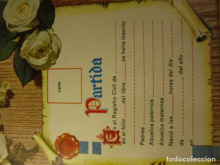 Documentos antiguos: recuerdo de nacimiento con marco vintage - Foto 2