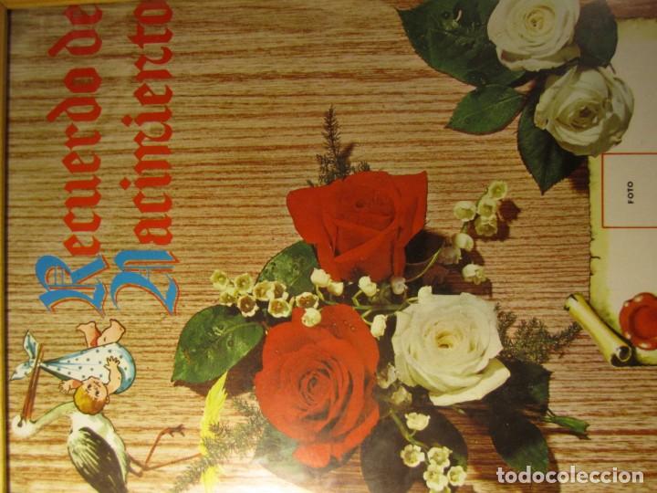 Documentos antiguos: recuerdo de nacimiento con marco vintage - Foto 3