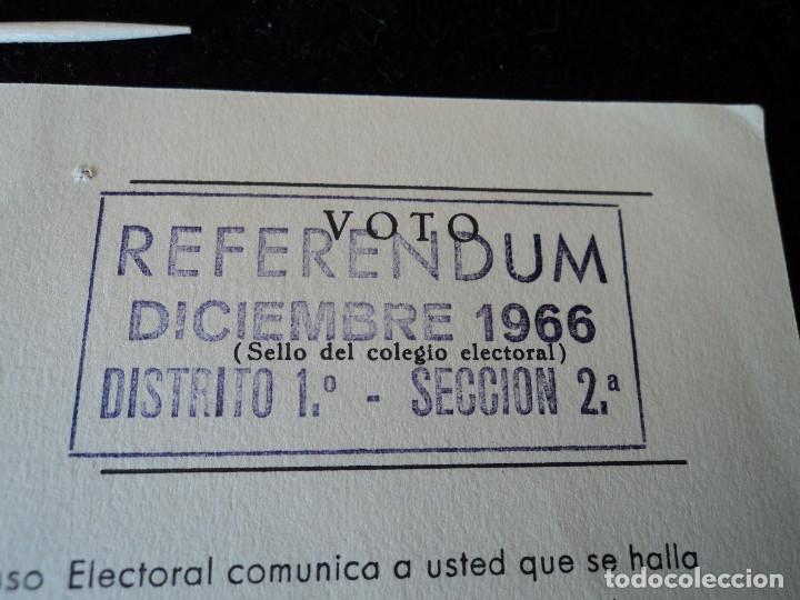 Documentos antiguos: CERTIFICACION DEL VOTO REFERENDUM DE 1966 ESPLUGAS DE LLOBREGAT - Foto 3