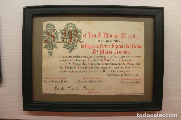 Documentos antiguos: REINA M&ordf; CRISTINA EN NOMBRE DE ALFONSO XIII, INAUGURACI&Oacute;N 1&ordf; EXPOSICI&Oacute;N UNIVERSAL ESPA&Ntilde;OLA, 1888.