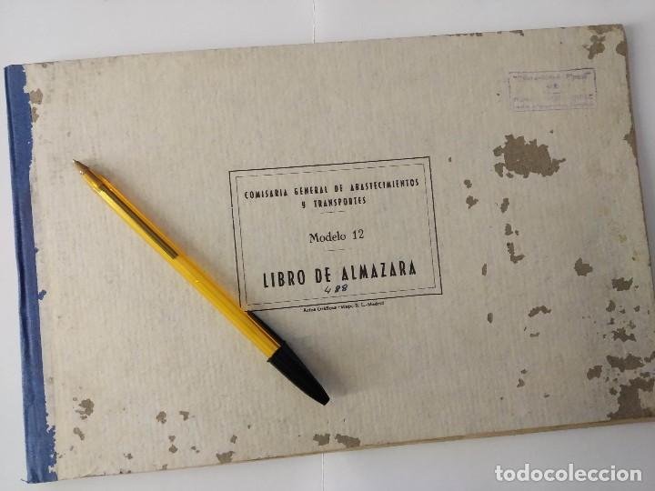 Documentos antiguos: LIBRO DE ALMAZARA. COMISARIA GENERAL DE ABASTECIMIENTOS Y TRASPORTES. JAEN.