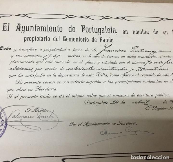 Documentos antiguos: Antiguo Documento compra tumba en el cementerio - Foto 3