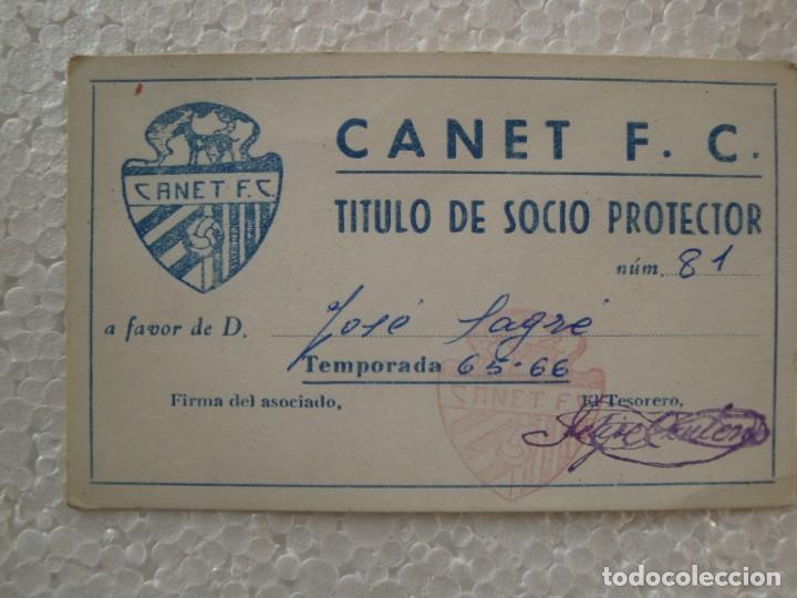 Documentos antiguos: CANET C.F - Foto 1