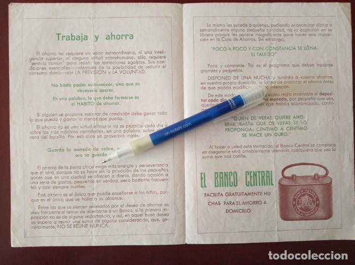 Documentos antiguos: publicidad banco central - la hucha - castellon - Foto 2