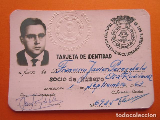 Documentos antiguos: TARJETA IDENTIDAD CENTRO CUILTURAL DE LOS EJERCITOS 1963 - Foto 1
