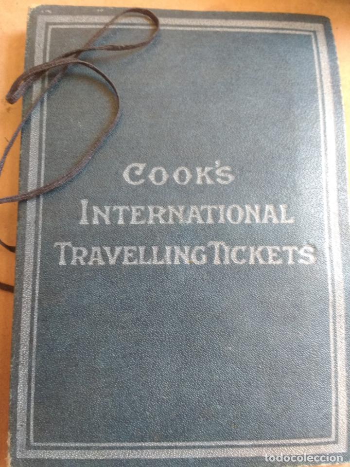 Documentos antiguos: COOKS INTERNATIONAL TRAVELLING TICKETS, CARTERA PARA BILLETES DE TREN, A&Ntilde;OS 30