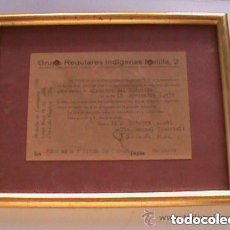 Documentos antiguos: GUERRA CIVIL : GRUPO REGULARES INDIGENAS MELILLA Nº 2 , CONCESION DE TRES MEDALLAS, 1939. ENMARCADO
