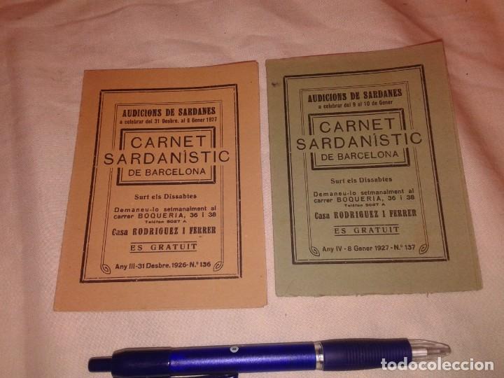 Documentos antiguos: 2 CARNET SARDANISTIC DE 1926 Y 1927 - Foto 1