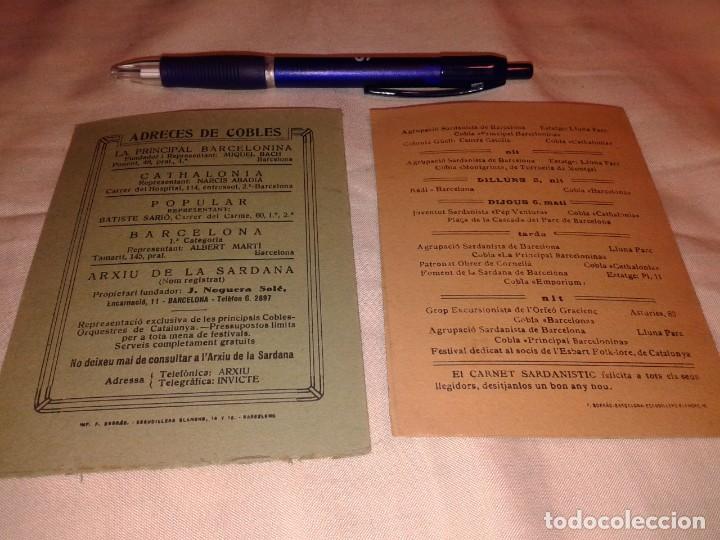 Documentos antiguos: 2 CARNET SARDANISTIC DE 1926 Y 1927 - Foto 2