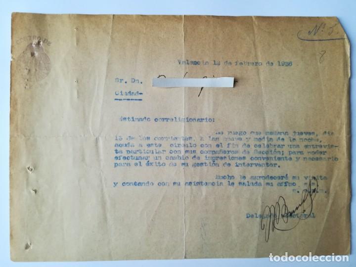 Documentos antiguos: ESCRITO CON SELLO CENTRO RUZAFA VALENCIA - Foto 1