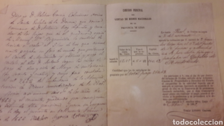 Documentos antiguos: 1865 Comision venta de vienes nacionales Lugo - Foto 1