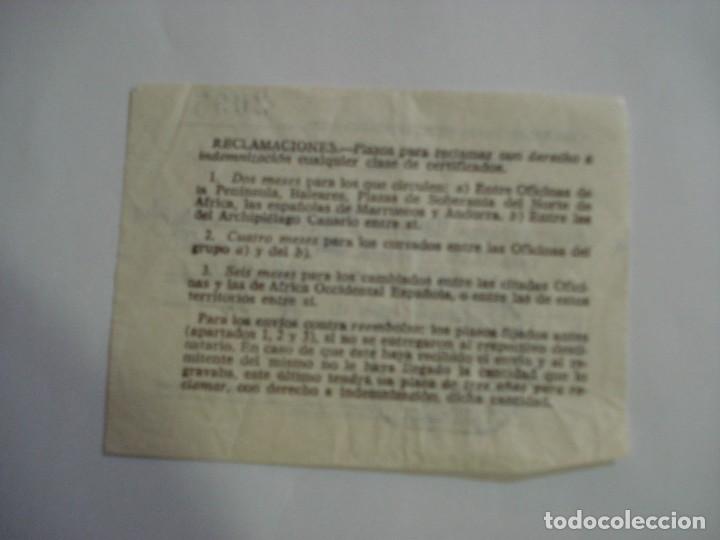 Documentos antiguos: RESGUARDO CERTIFICADO A&Ntilde;OS 70 - Foto 2