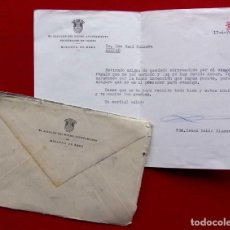 Documentos antiguos: MIRANDA DE EBRO. BURGOS. CARTA Y SOBRE ALCALDE DEL AYUNTAMIENTO. ISAAC RUBIO BLANCO. AÑO: 1970.. Lote 153937018