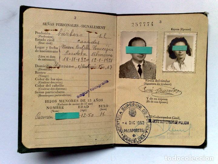 Documentos antiguos: PASAPORTE ESPA&Ntilde;A (MATRIMONIO) TAPA DURA, (COMPL.32 PAG.) EXPEDIDO 1952,VISAS (VER DESCRIPCI&Oacute;N)